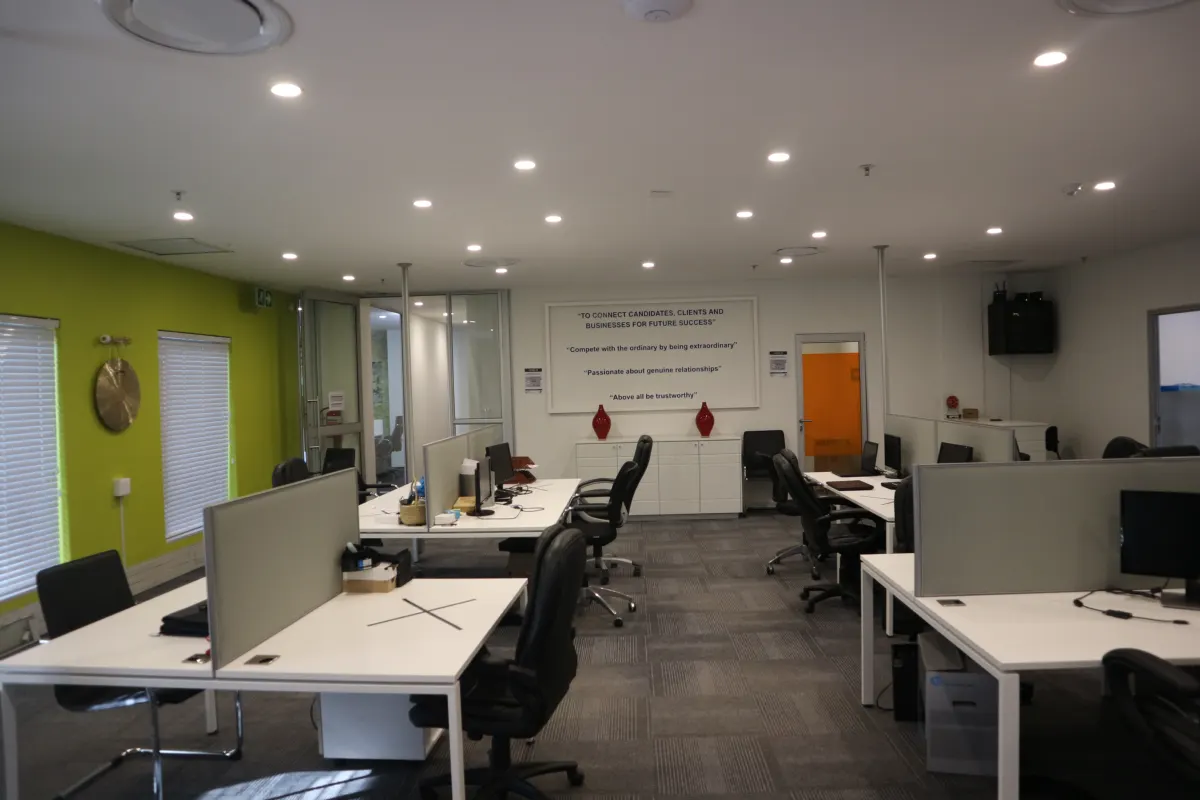 Open-plan office workstations